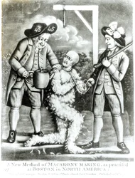 Un nuevo método de hacer macarrones practicado en Boston, América del Norte, 12 de octubre de 1774